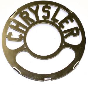 Car Tail Light Name Plate - "Chrysler" Script Behind Lens. Stainless, New Photo Main
